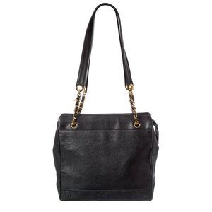 Chanel Black Caviar Leather Triple Cc Zip Tote (Authentic Pre-Loved)